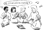 Group of children singing